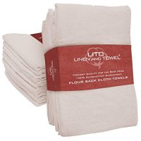 Linen and Towel 12 Pack Premium Flour-Sack Towels, 28 Inch x 28 Inch Natural, Ring Spun Cotton, 130 Thread Count Multi-purpose Kitchen Napkin, Highly Absorbent Flour-Sack Dish Towels