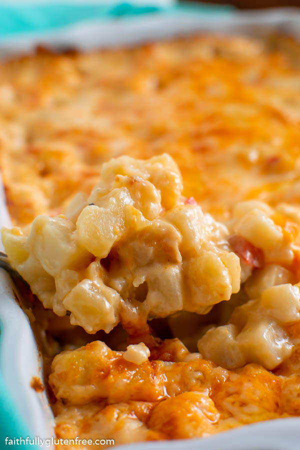 a spoonful of cheesy hashbrown casserole