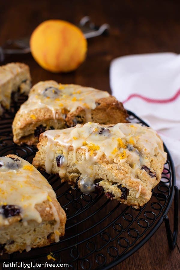 glazed scone on a cooling rack