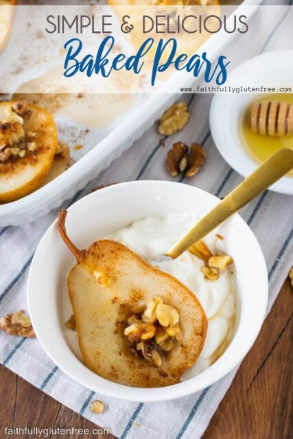 Easy Baked Pears with Walnuts and Honey